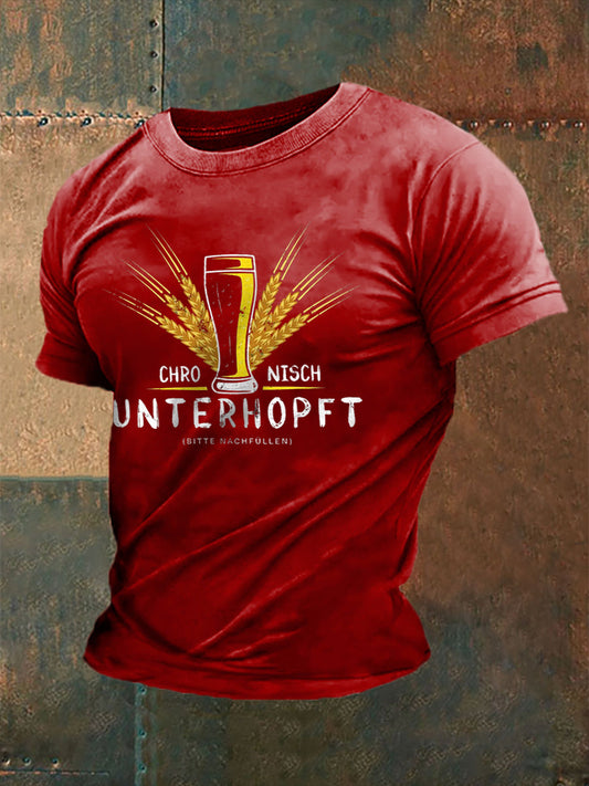 Unterhopft-bedrucktes Kurzarm-T-Shirt für Männer