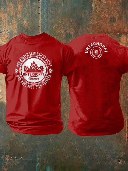 Unterhopft-bedrucktes Kurzarm-T-Shirt für Männer