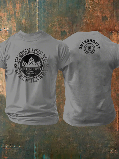 Unterhopft-bedrucktes Kurzarm-T-Shirt für Männer