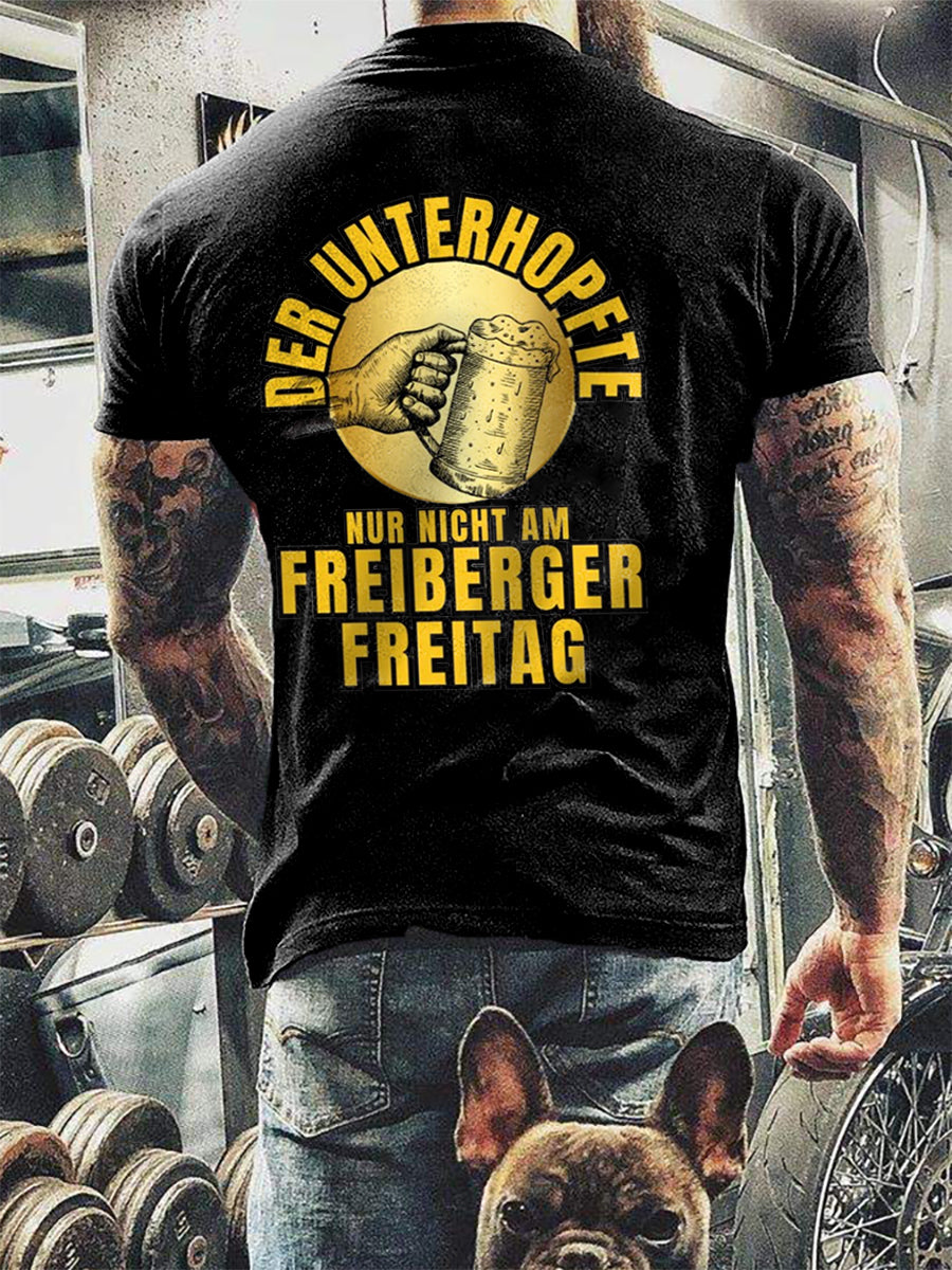 Unterhopft-bedrucktes Kurzarm-T-Shirt für Männer